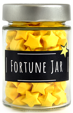 standard jar - stars with fortune cookie inspired messages